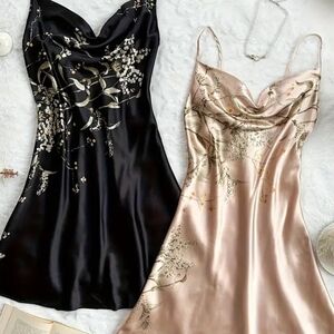 Elegant Black and Cream Chemises